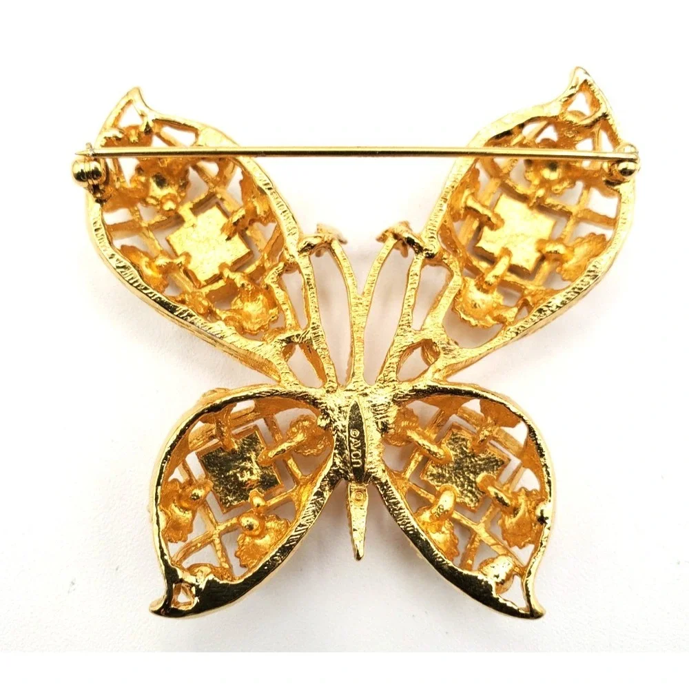 Vintage Avon Butterfly Brooch Gold Tone Beauty